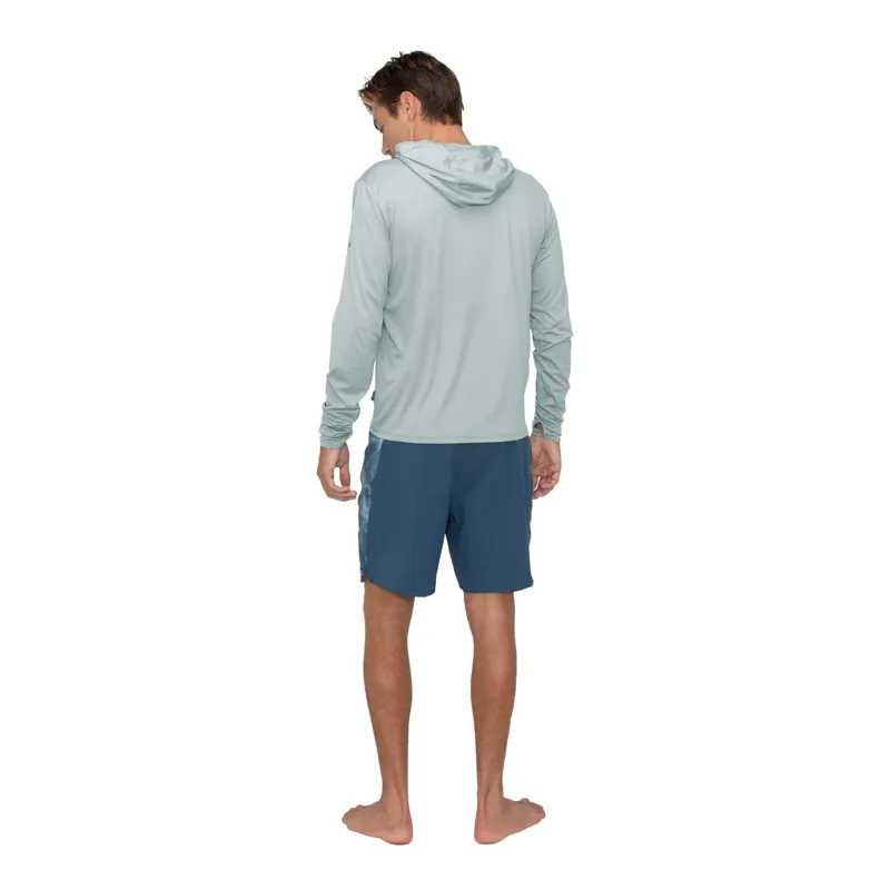 Florence Marine X Long Sleeve Crossover Hooded UPF Shirt in Light Grey-3
